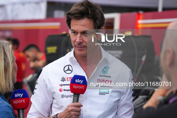 Toto Wolff, Team Principal of Mercedes-AMG Petronas F1 Team, is present during the Formula 1 Pirelli United States Grand Prix 2024 in Austin...