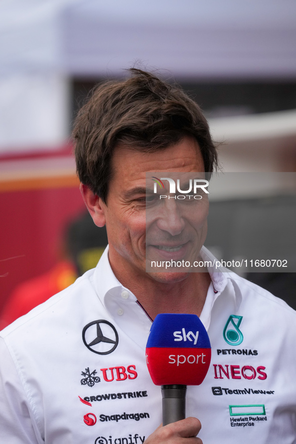 Toto Wolff, Team Principal of Mercedes-AMG Petronas F1 Team, is present during the Formula 1 Pirelli United States Grand Prix 2024 in Austin...