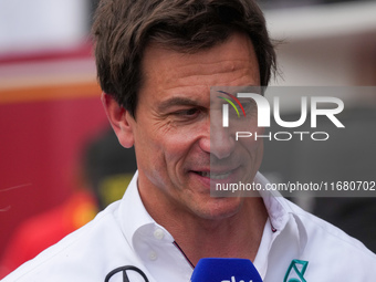 Toto Wolff, Team Principal of Mercedes-AMG Petronas F1 Team, is present during the Formula 1 Pirelli United States Grand Prix 2024 in Austin...