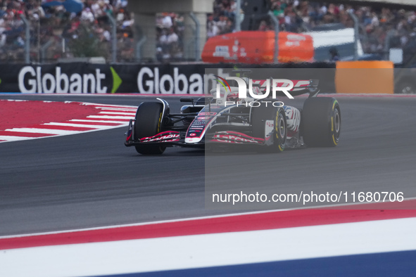 Kevin Magnussen of Denmark drives the (20) MoneyGram Haas F1 Team VF-24 Ferrari during the Formula 1 Pirelli United States Grand Prix 2024 i...