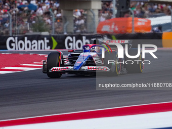 Liam Lawson of New Zealand drives the (30) Visa Cash app RB VCARB01 Honda RBPT during the Formula 1 Pirelli United States Grand Prix 2024 in...