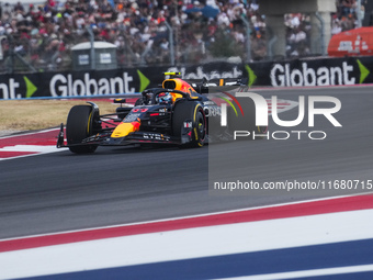 Sergio Perez of Mexico drives the (11) Oracle Red Bull Racing RB20 Honda RBPT during the Formula 1 Pirelli United States Grand Prix 2024 in...