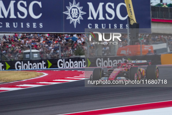 Charles Leclerc of Monaco drives the (16) Scuderia Ferrari SF-24 Ferrari during the Formula 1 Pirelli United States Grand Prix 2024 in Austi...