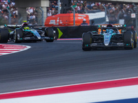 George Russell of the UK drives the (63) Mercedes-AMG Petronas F1 Team F1 W15 E Performance Mercedes during the Formula 1 Pirelli United Sta...