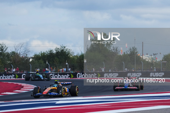 Pierre Gasly of France drives the (10) BWT Alpine F1 Team A524 Renault during the Formula 1 Pirelli United States Grand Prix 2024 in Austin,...