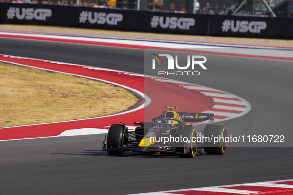 Sergio Perez of Mexico drives the (11) Oracle Red Bull Racing RB20 Honda RBPT during the Formula 1 Pirelli United States Grand Prix 2024 in...