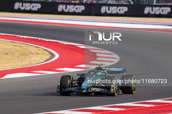 Fernando Alonso of Spain drives the (14) Aston Martin Aramco Cognizant F1 Team AMR24 Mercedes during the Formula 1 Pirelli United States Gra...