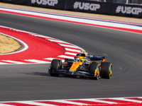 Lando Norris of the UK drives the McLaren F1 Team MCL38 Mercedes during the Formula 1 Pirelli United States Grand Prix 2024 in Austin, USA,...