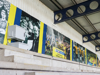 Murals are at the ground during the Sky Bet Championship match between Oxford United and West Bromwich Albion at the Kassam Stadium in Oxfor...