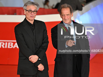 Gilles Bourdos and Vincent Lindon attend the ''LE CHOIX DE JOSEPH CROSS'' red carpet during the 19th Rome Film Festival at Auditorium Parco...