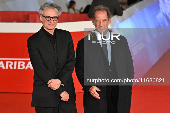 Gilles Bourdos and Vincent Lindon attend the ''LE CHOIX DE JOSEPH CROSS'' red carpet during the 19th Rome Film Festival at Auditorium Parco...