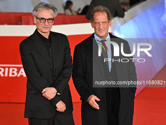 Gilles Bourdos and Vincent Lindon attend the ''LE CHOIX DE JOSEPH CROSS'' red carpet during the 19th Rome Film Festival at Auditorium Parco...