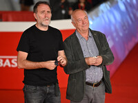 Valerio Mastandrea and Davide Ferrario attend the ''ITALO CALVINO NELLE CITTA'' red carpet during the 19th Rome Film Festival at Auditorium...