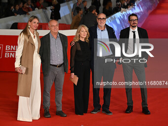 Davide Ferrario (second from left), Marco Belpoliti (second from right), and guests attend the ''ITALO CALVINO NELLE CITTA'' red carpet duri...