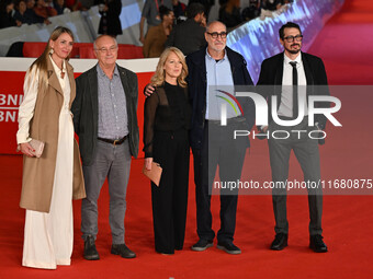 Davide Ferrario (second from left), Marco Belpoliti (second from right), and guests attend the ''ITALO CALVINO NELLE CITTA'' red carpet duri...