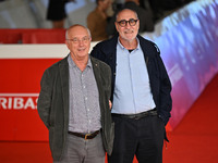 Davide Ferrario and Marco Belpoliti attend the ''ITALO CALVINO NELLE CITTA'' red carpet during the 19th Rome Film Festival at Auditorium Par...