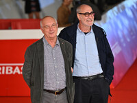 Davide Ferrario and Marco Belpoliti attend the ''ITALO CALVINO NELLE CITTA'' red carpet during the 19th Rome Film Festival at Auditorium Par...