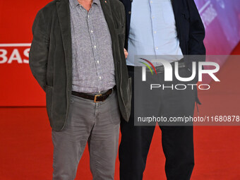 Davide Ferrario and Marco Belpoliti attend the ''ITALO CALVINO NELLE CITTA'' red carpet during the 19th Rome Film Festival at Auditorium Par...