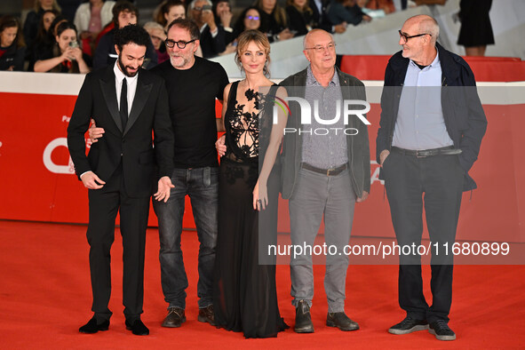 (L-R) Alessio Vassallo, Valerio Mastandrea, Violante Placido, Davide Ferrario, and Marco Belpoliti attend the ''ITALO CALVINO NELLE CITTA''...