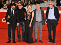 (L-R) Alessio Vassallo, Valerio Mastandrea, Violante Placido, Davide Ferrario, and Marco Belpoliti attend the ''ITALO CALVINO NELLE CITTA''...