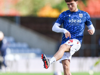 Callum Styles of WBA warms up during the Sky Bet Championship match between Oxford United and West Bromwich Albion at the Kassam Stadium in...