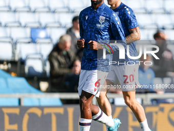 Semi Ajayi of WBA warms up during the Sky Bet Championship match between Oxford United and West Bromwich Albion at the Kassam Stadium in Oxf...