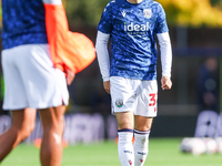 Tom Fellows of WBA warms up during the Sky Bet Championship match between Oxford United and West Bromwich Albion at the Kassam Stadium in Ox...