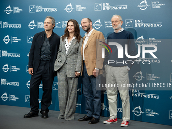 Claudio Santamaria, Juliette Binoche, Ralph Fiennes, and Uberto Pasolini attend the ''The Return'' photocall during the 19th Rome Film Festi...