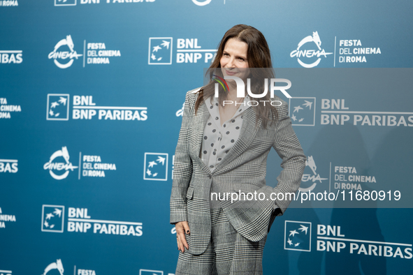 Juliette Binoche attends the ''The Return'' photocall during the 19th Rome Film Festival at Auditorium Parco Della Musica in Rome, Italy, on...