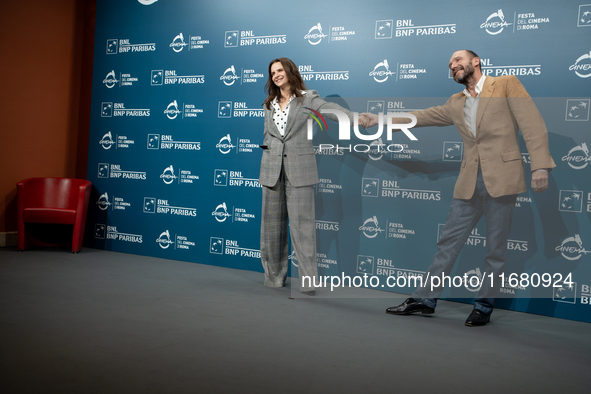 Juliette Binoche and Ralph Fiennes attend ''The Return'' photocall during the 19th Rome Film Festival at Auditorium Parco Della Musica in Ro...