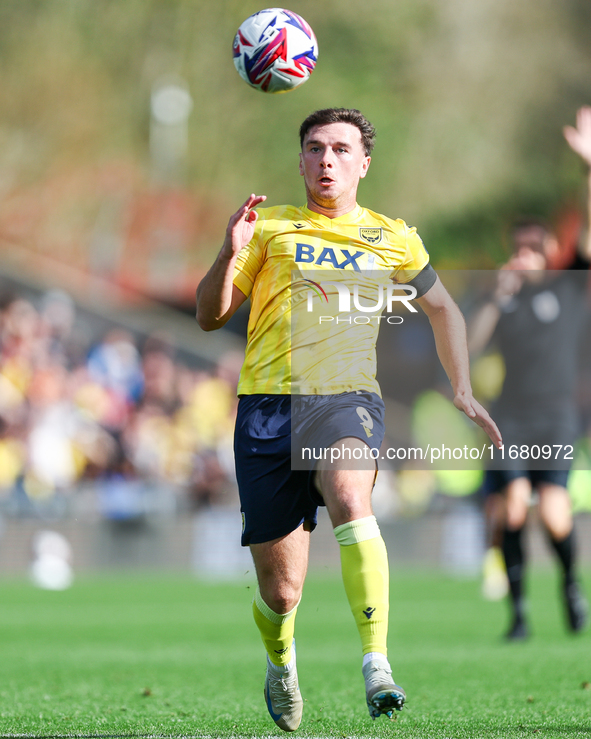 Mark Harris of Oxford races forward during the Sky Bet Championship match between Oxford United and West Bromwich Albion at the Kassam Stadi...