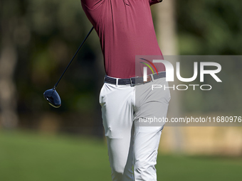 Scott Jamieson of Scotland tees off on the 2nd hole on the third day of the Estrella Damm N.A. Andalucia Masters 2024 at Real Club de Golf S...