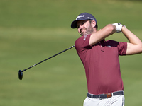 Scott Jamieson of Scotland plays his second shot on the 2nd hole on the third day of the Estrella Damm N.A. Andalucia Masters 2024 at Real C...