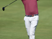 Scott Jamieson of Scotland plays his second shot on the 2nd hole on the third day of the Estrella Damm N.A. Andalucia Masters 2024 at Real C...