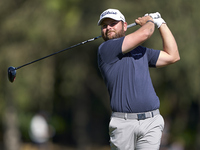 Jordan Smith of England tees off on the 2nd hole on the third day of the Estrella Damm N.A. Andalucia Masters 2024 at Real Club de Golf Soto...