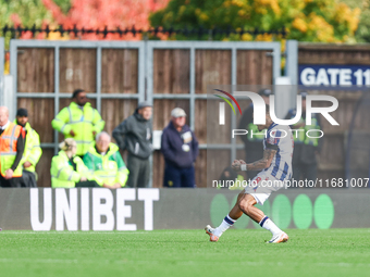 Karlan Grant celebrates his goal to put West Bromwich Albion ahead during the Sky Bet Championship match between Oxford United and West Brom...