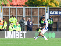 Karlan Grant celebrates his goal to put West Bromwich Albion ahead during the Sky Bet Championship match between Oxford United and West Brom...