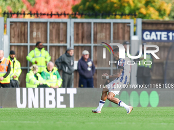 Karlan Grant celebrates his goal to put West Bromwich Albion ahead during the Sky Bet Championship match between Oxford United and West Brom...