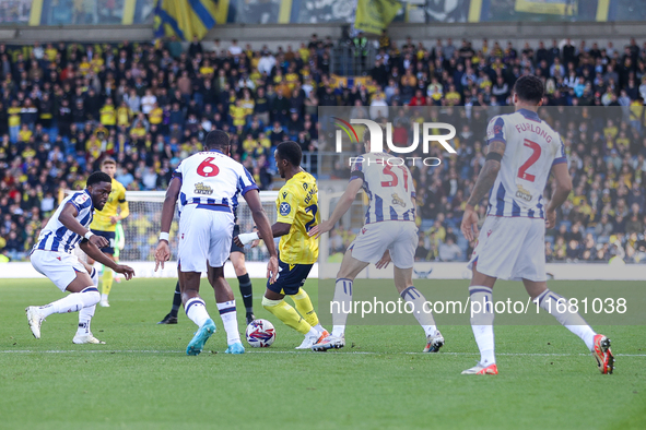 #23, Siriki Dembele of Oxford is on the ball as he attacks the West Bromwich Albion defense during the Sky Bet Championship match between Ox...