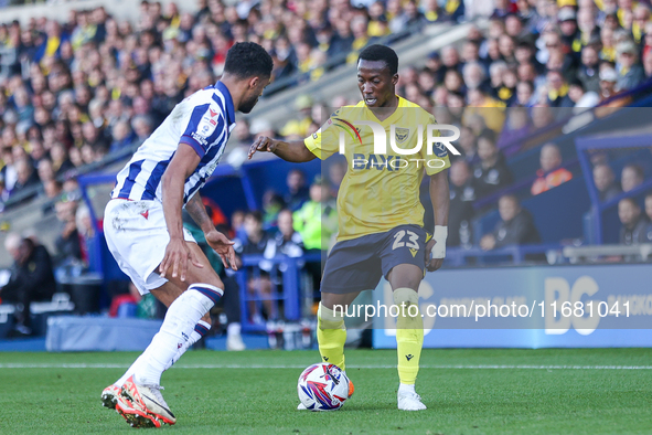 #2, Darnell Furlong of WBA shadows #23, Siriki Dembele of Oxford during the Sky Bet Championship match between Oxford United and West Bromwi...