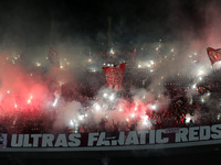 CR Belouizdad fans applaud their team during the football match between USM Alger and CR Belouizdad on the 5th day of the Algerian Ligue 1 c...