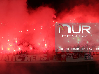 CR Belouizdad fans applaud their team during the football match between USM Alger and CR Belouizdad on the 5th day of the Algerian Ligue 1 c...