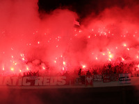 CR Belouizdad fans applaud their team during the football match between USM Alger and CR Belouizdad on the 5th day of the Algerian Ligue 1 c...