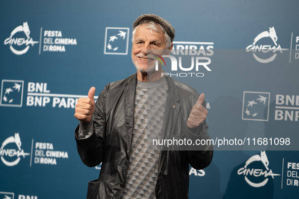 Michele Placido attends the ''Eterno Visionario'' photocall during the 19th Rome Film Festival at Auditorium Parco Della Musica in Rome, Ita...