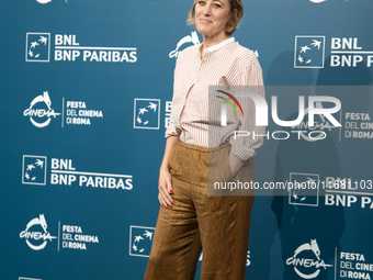 Valeria Bruni Tedeschi attends the ''Eterno Visionario'' photocall during the 19th Rome Film Festival at Auditorium Parco Della Musica in Ro...