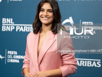 Aurora Giovinazzo attends the ''Eterno Visionario'' photocall during the 19th Rome Film Festival at Auditorium Parco Della Musica in Rome, I...