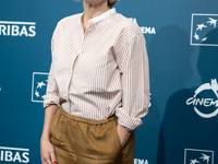 Valeria Bruni Tedeschi attends the ''Eterno Visionario'' photocall during the 19th Rome Film Festival at Auditorium Parco Della Musica in Ro...