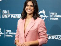 Aurora Giovinazzo attends the ''Eterno Visionario'' photocall during the 19th Rome Film Festival at Auditorium Parco Della Musica in Rome, I...