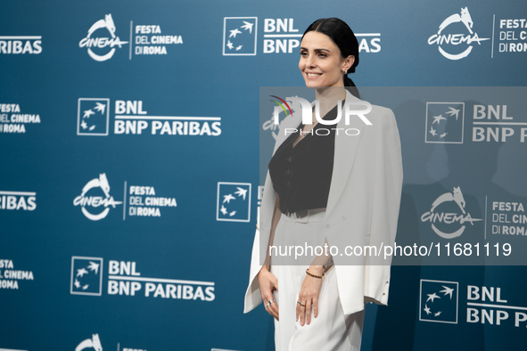 Federica Luna Vincenti attends the ''Eterno Visionario'' photocall during the 19th Rome Film Festival at Auditorium Parco Della Musica in Ro...