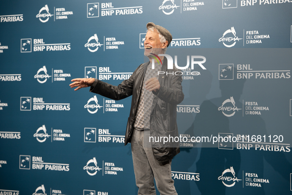 Michele Placido attends the ''Eterno Visionario'' photocall during the 19th Rome Film Festival at Auditorium Parco Della Musica in Rome, Ita...